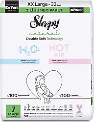 Sleepy Natural Double Soft 7 Numara XX Large 32'li Bebek Bezi