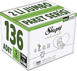 Sleepy Natural 2 Numara Mini 68'li 2 Adet Bebek Bezi