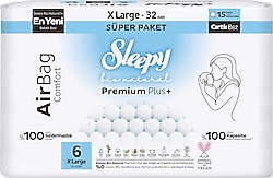 Sleepy Bio Natural Premium Plus Airbag Comfort 6 Numara X Large 32'li Bebek Bezi