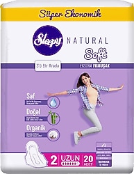 Sleepy Natural Soft Ekstra Yumuşak Uzun 20'li Hijyenik Ped