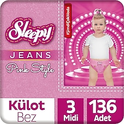 Sleepy Pink Jeans 3 Numara Midi 136'lı Külot Bez