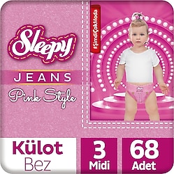Sleepy Pink Jeans 3 Numara Midi 68'li Külot Bez
