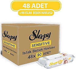 Sleepy Sensitive 90 Yaprak 48'li Paket Islak Mendil