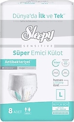 Sleepy Sensitive Süper Emici Külot Büyük Boy L 8'li Hasta Bezi