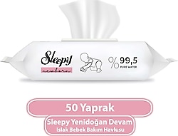 Sleepy Yenidoğan Devam 50 Yaprak 6'lı Paket Islak Mendil