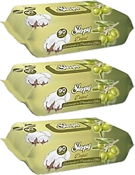 Sleepy Zeytinyağlı 90 Yaprak 3'lü Paket Islak Mendil