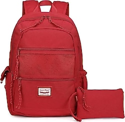 Smart Bags 3237 Vişne Kalemlik + Okul Çantası