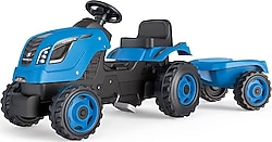 Smoby 710129 Farmer XL Mavi Römorklu Pedallı Traktör