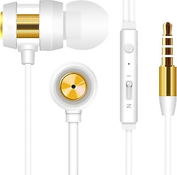 Snopy SN-J01 Beyaz-Gold Kablolu Kulak İçi Kulaklık
