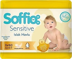 Soffio Sensitive 60 Yaprak 3'lü Paket Islak Mendil