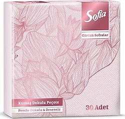 Sofia Kumaş Dokulu Pembe Peçete 30'lu