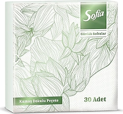 Sofia Yeşil Kumaş Dokulu Peçete 30'lu