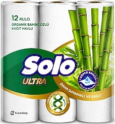 Solo Ultra Bambu Katkılı Kağıt Havlu 12'li