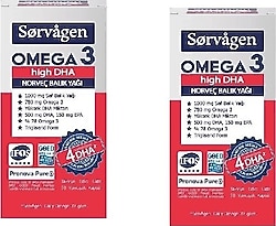Sorvagen Omega 3 High DHA Norveç Balık Yağı 50 Kapsül 2'li