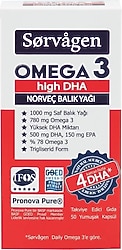 Sorvagen Omega 3 High DHA Norveç Balık Yağı 50 Kapsül