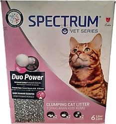 Spectrum Duo Power Active Carbon ve Bebek Pudrası Kokulu 6 lt Bentonit Kedi Kumu
