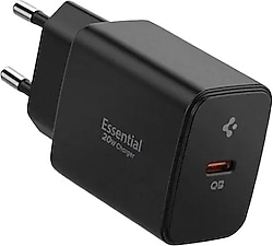 Spigen EE201 20 W Type-C Siyah Hızlı Şarj Adaptörü