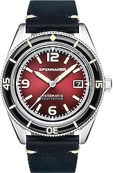 Spinnaker Fleuss SP-5055-07 Deri Kordon Siyah-Kırmızı Erkek Kol Saati