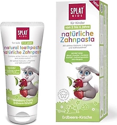 Splat Kids Natural Kiraz ve Çilek Aromalı 2-6 Yaş 50 ml Florürsüz Çocuk Diş Macunu