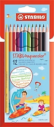 Stabilo Aquacolor 12'li Sulandırılabilir Kuru Boya Seti
