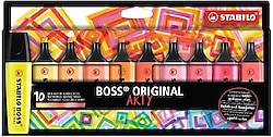 Stabilo Boss Arty Sıcak Renkler 10'lu Fosforlu Kalem Seti
