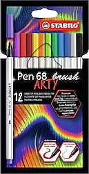 Stabilo Pen 68 Brush Arty 12'li Fırça Uçlu Keçeli Kalem Seti