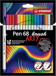 Stabilo Pen 68 Brush Arty 18'li Fırça Uçlu Keçeli Kalem Seti