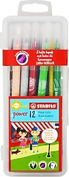 Stabilo Power Plastik Kutu 12'li Keçeli Kalem Seti
