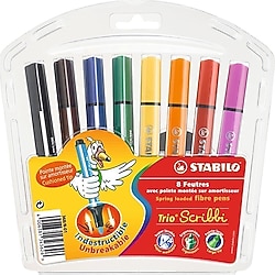 Stabilo Trio Scribbi 8'li Yaylı Uçlu Keçeli Kalem