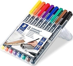 Staedtler 317 WP8 Lumocolor Permanent Markör 1.0 mm 8'li Marker Kalem Seti