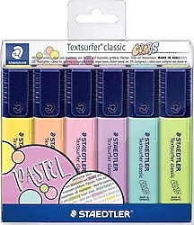 Staedtler 364 CWP4 Textsurfer Classic Kesik Uç Pastel 6'lı Fosforlu Kalem Seti
