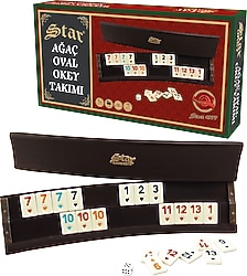 Star Oval Ağaç Okey Takımı