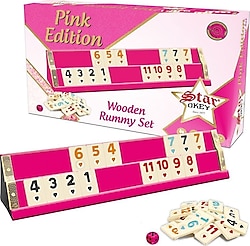 Star Pembe Ahşap Okey Takımı