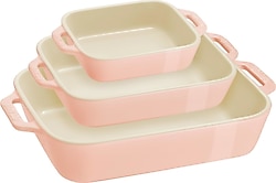 Staub Ceramique Pembe 3'lü Fırın Kabı Seti