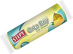 Stepy Limon Kokulu Büzgülü Orta Boy Çöp Poşeti 10'lu