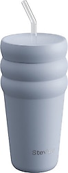 Stevig 3 Bubble Two-Cap Mavi 600 ml Pipetli Termos
