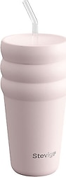 Stevig 3 Bubble Two-Cap Pembe 600 ml Pipetli Termos