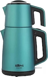 Stilevs Çays Inox Sedefli Mavi 1650 W Çelik Çay Makinesi