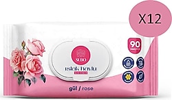 Subo Gül 90 Yaprak 12'li Paket Islak Mendil