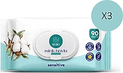 Subo Sensitive 90 Yaprak 3'lü Paket Islak Mendil