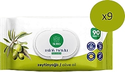 Subo Zeytinyağlı 90 Yaprak 9'lu Paket Islak Mendil