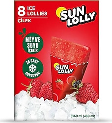 Sun Lolly Çilek Aromalı Su Buzu 8x60 ml