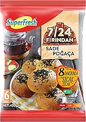 SuperFresh 7/24 Fırından 420 gr Sade Poğaça