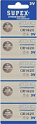 Supex CR1620 3V Lityum 5'li Düğme Pil