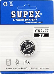 Supex CR2477 3V Lityum Pil Tekli
