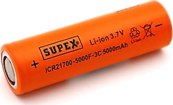 Supex ICR21700 3.7V 5000 mAh Li-ion Başlıksız Şarjlı Pil