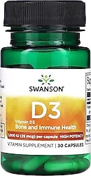 Swanson Vitamin D3 High Potency 30 Kapsül