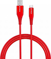 Syrox C89 1 m Kırmızı Micro USB Şarj Kablosu