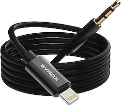 Syrox DT24L-J 1 m Lightning to 3.5mm Aux Ses Kablosu