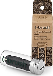 T-Brush Kömür Aromalı Cam Şişe 30 m Diş İpi